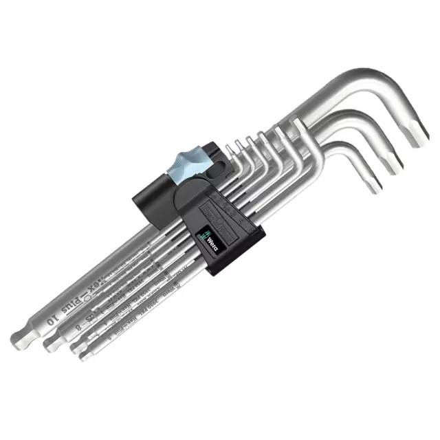 Wera 022720 Hex-Plus Key Set; Stainless Ball End; Set of 9 (1.5-10mm)