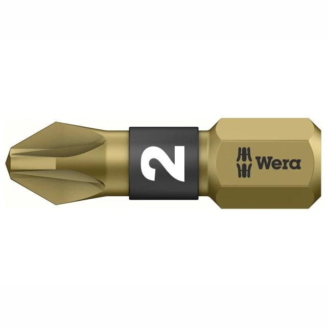 Wera 056712 Pozidriv BiTorsion Extra Hard Screwdriver Bit; Diamond Coated Tip; PZ2 x 25mm