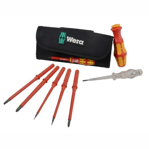 Wera 136248 Kraftform Kompakt VDE Interchangeable Screwdriver Set; 7 Piece