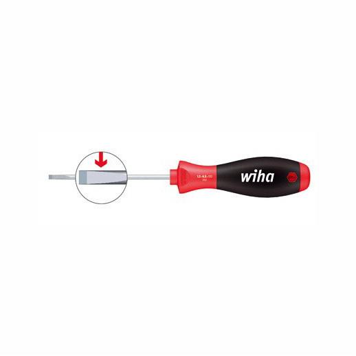 Wiha 00685 302SF SoftFinish Slotted Cabinet Screwdriver; Round Blade; 2.5 x 75mm