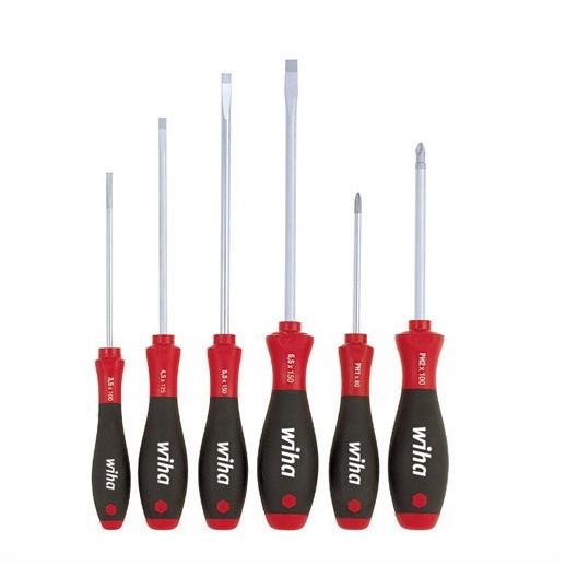 Wiha 302 ZK6 SoftFinish Slotted/Pozidriv Screwdriver Set; 6 Piece