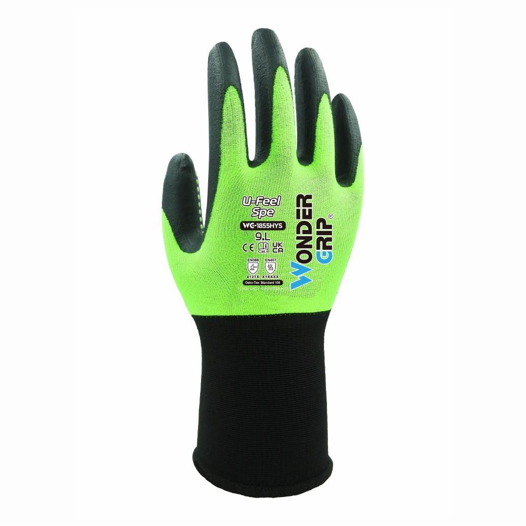 Wonder Grip 1855HY U-Feel Gloves; Yellow (YEL); Large (L)(9)