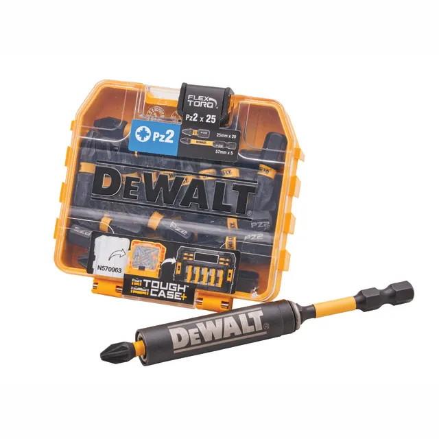 Dewalt DT70591T-QZ 25 Piece PZ2 Impact Screwdriver Bits Box; 20 PZ2 x 25mm + 5 PZ2 x 50mm; With Drive Holder