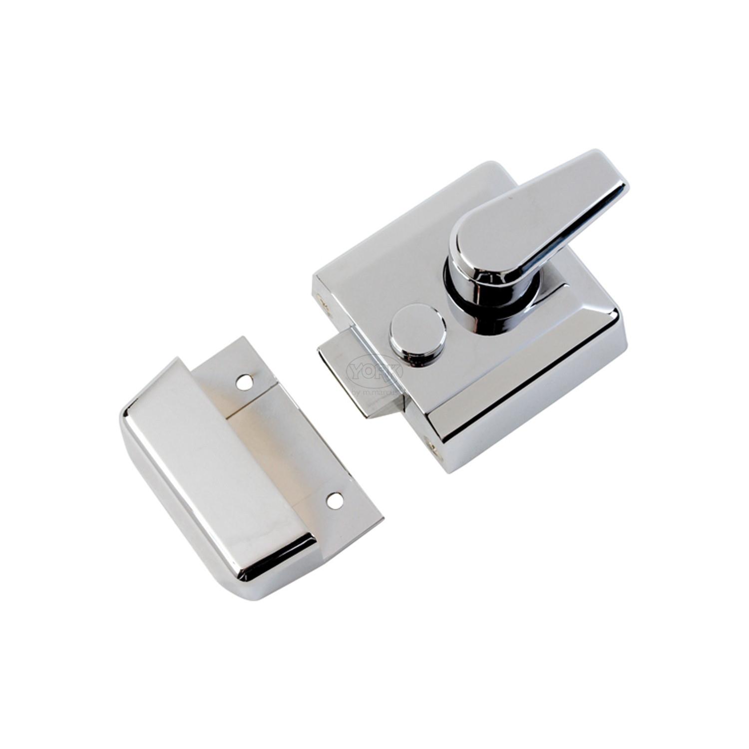 York NL3040-PC Narrow Stile Deadlocking Night Latch; 40mm Backset; Polished Chrome Plated (CP)
