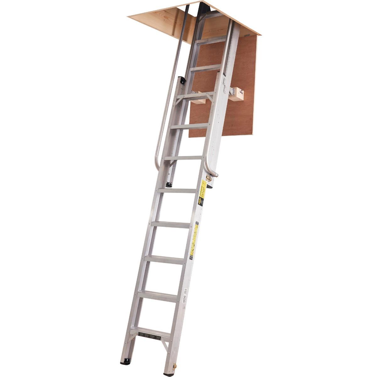 Youngman 30634000 Deluxe 2 Section Loft Ladder; Aluminium; 2.31m - 3.25m