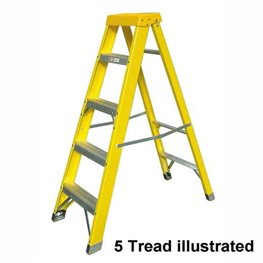 Zarges 300514 4 Tread GRP Swingback Stepladder; EN131 Professional Builders Steps; Open Height 1060mm