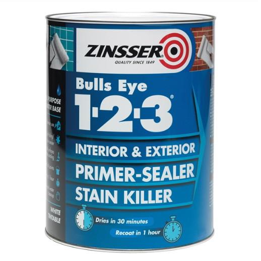 Zinsser 123 Bulls Eye Primer And Sealer Paint; White (WH); 500ml