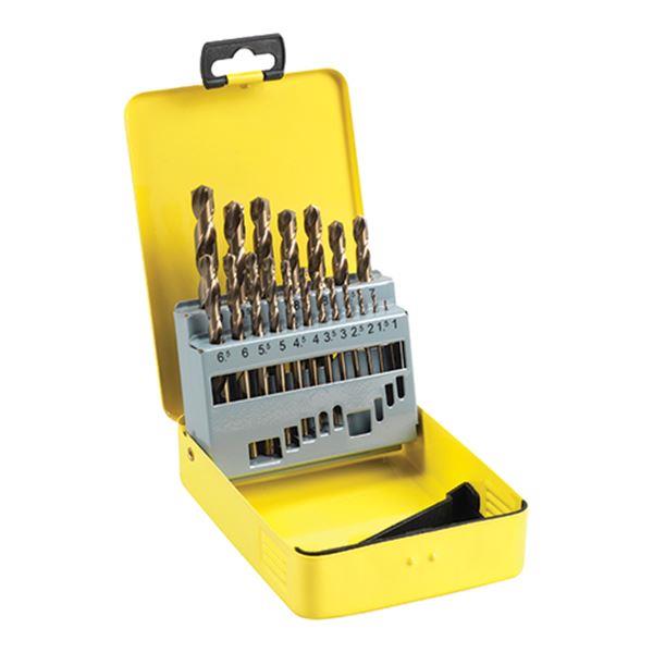 Addax HSSCO19D Metric Jobber Drill Bit Set; Cobalt M35; Ground; 19 Piece; 1.0 - 10.0mm; (Yellow Case)