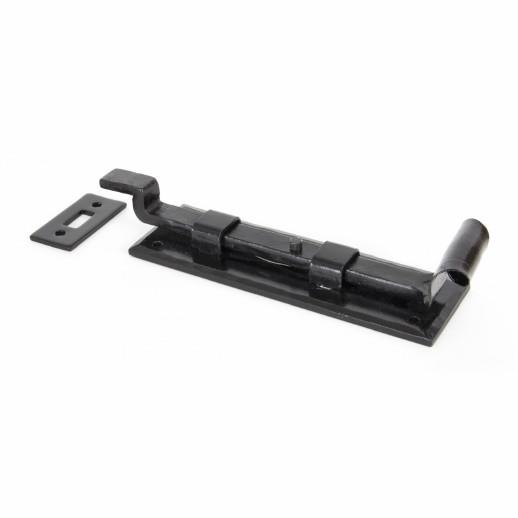 From The Anvil 33016 Cupboard Door Bolt; Cranked; Powder Coated Black (BK); 6