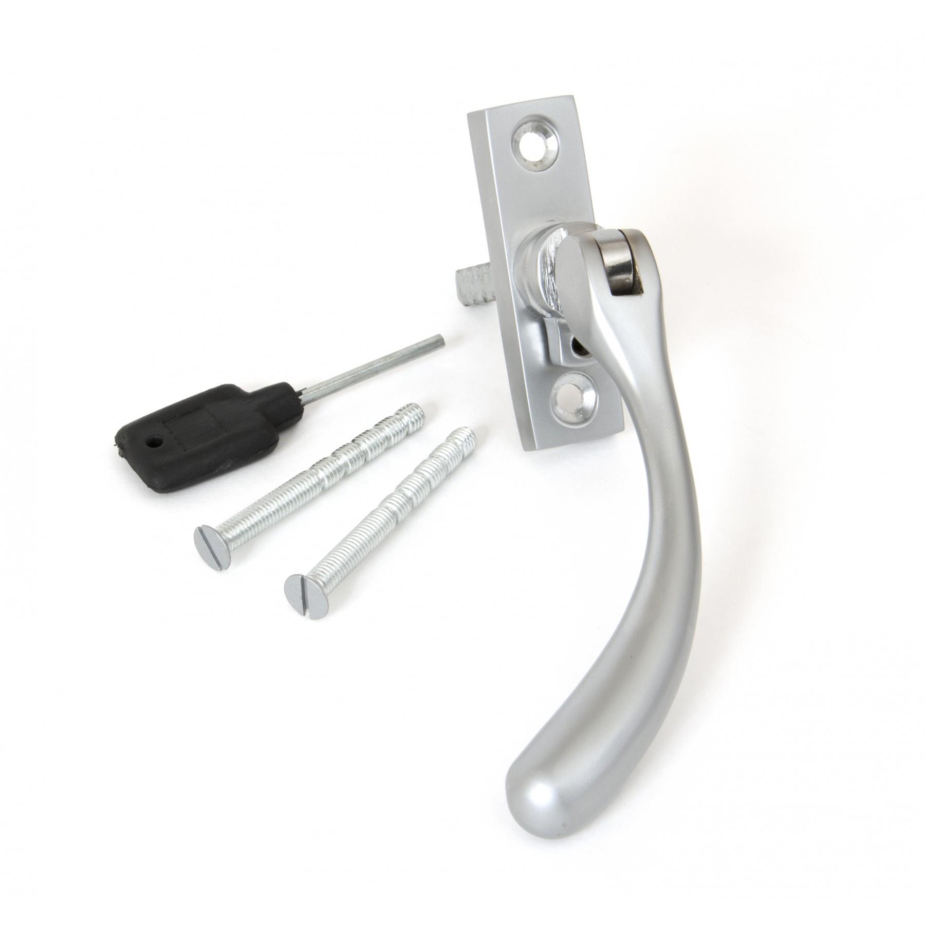 From The Anvil 33328 Slim Peardrop Espagnolette Handle; Locking; Left Hand (LH); Satin Chrome (SC)