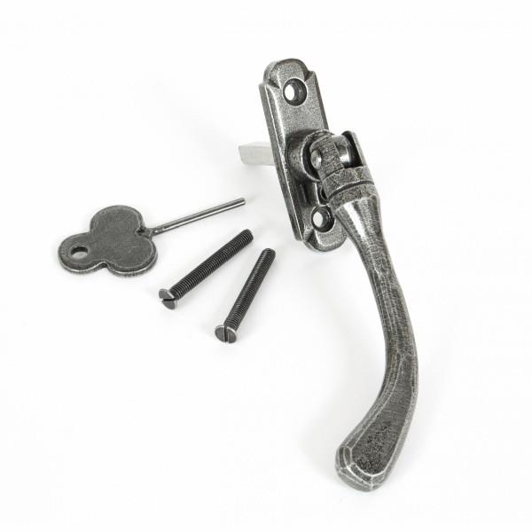 From The Anvil 33682 Peardrop Espagnolette Handle; Left Hand (LH); Pewter (PE)