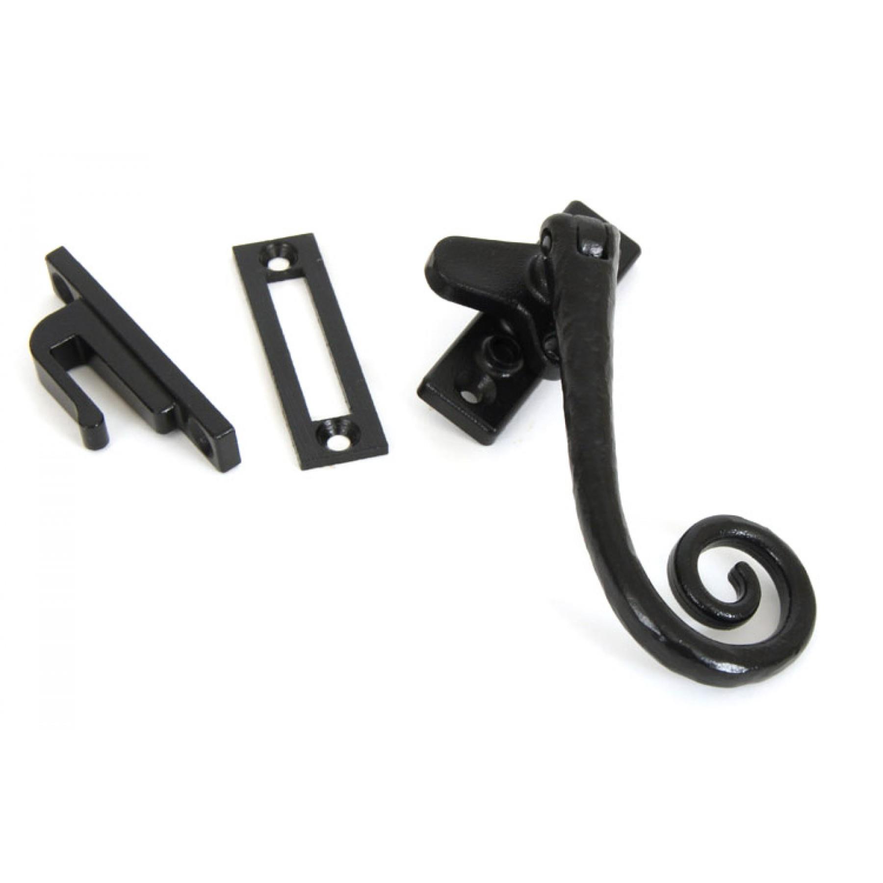 From The Anvil 33881 Deluxe Locking Monkeytail Casement Fastener; Right Hand (RH); Black (BK)