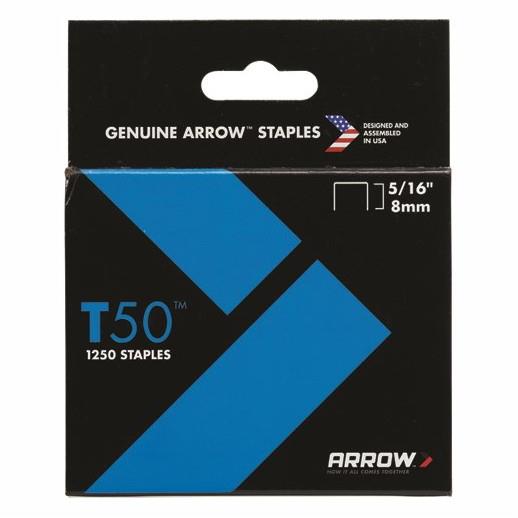 Arrow T50 Staples; 8mm (5/16"); Pack (1250)