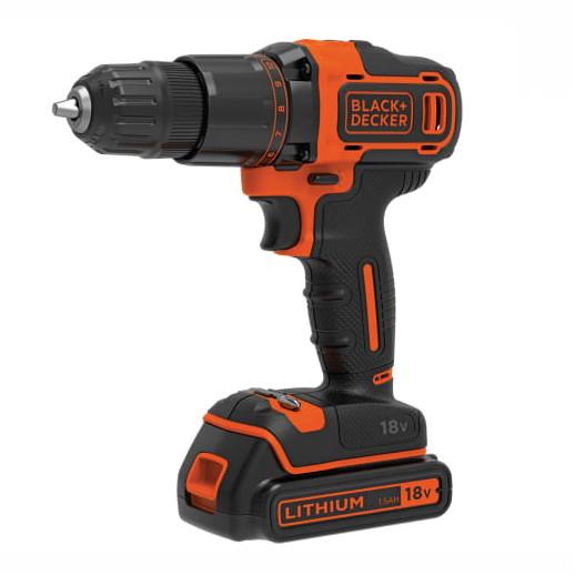 Black And Decker BCD700S1K 18 Volt Combi Drill; Complete With 1 x 1.5 Ah Battery; Charger And Case