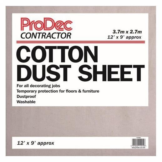 Prodec 129TRDS Cotton Twill Dust Sheet; Contract Grade; 12' x 9' (3.6 x 2.7m)
