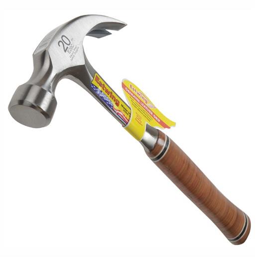 Estwing E20C Curved Claw Hammer; Leather Grip; 20 oz.
