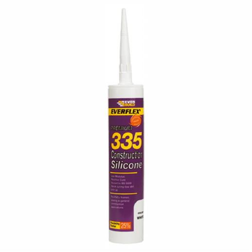 Everbuild 335 Construction Silicone; 295ml (C3); Low Modulus; White (WH)