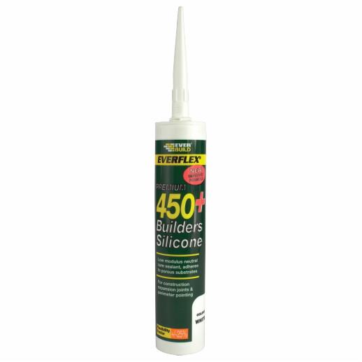 Everbuild 450 Builders Silicone Sealant; Low Modulus Neutral Cure; White (WH); C3