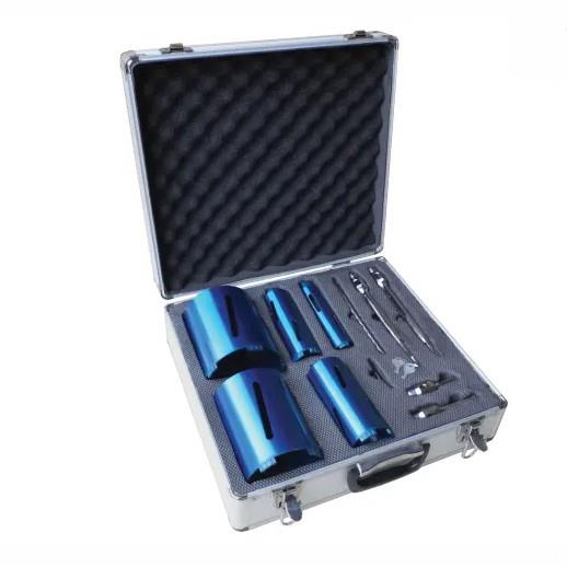 Faithfull DCKIT11 Diamond Core Drill Kit & Case; 11 Piece Set; Core Bit Sizes: 38mm; 52mm; 65mm; 117mm & 127mm