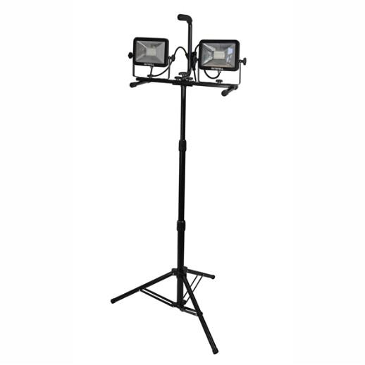 Faithfull FPPSLLED40VL Twin Sitelight; SMD LED; 3600 Lumen; IP65; Tripod; 40 Watt; 110 Volt