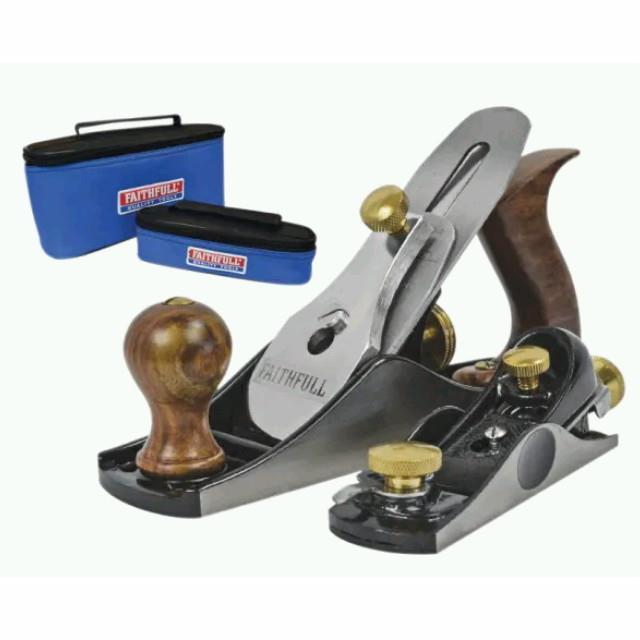 Faithful FAIPLANE4AVB Twin Plane Set; No.4 Plane & No.60 1/2 Block Plane; In Canvas Carry Bags