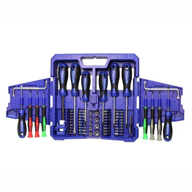 Faithfull FAISDSET63 Fold Out Screwdriver & Bit Set; 63 Piece