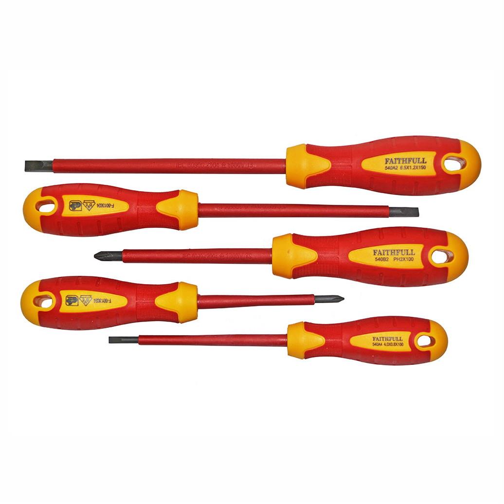 Faithfull FAISDVDESET5 VDE Screwdriver Set; 5 Piece