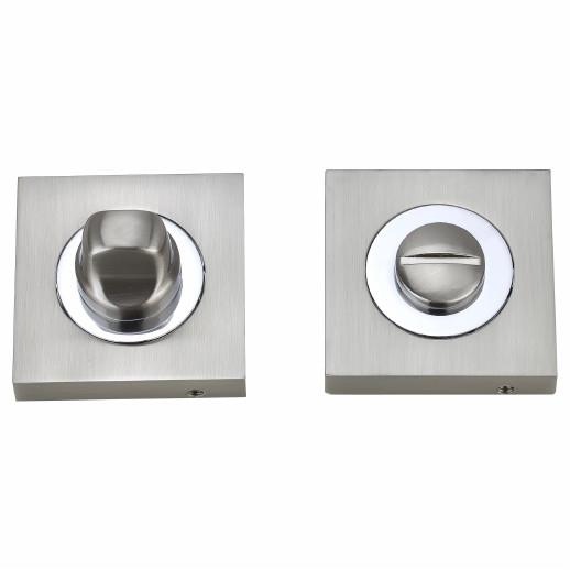 Fortessa FWCSTT-SPC Square Thumb Turn And Release; Satin Chrome Plated/Polished Chrome Plated (SCP)(CP) Mixed Finish