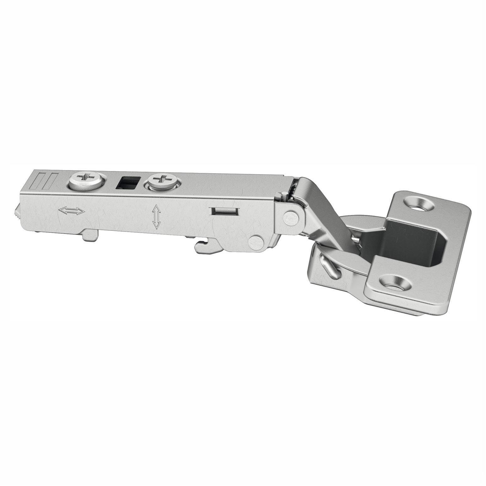 Hafele 311.04.248 35mm Concealed Metalla Hinge; 110' Opening; Integrated Soft Close Full Overlay Mounting; Clip On Plate: Nickel Plated (NP) (HAF-311.70.610/612)