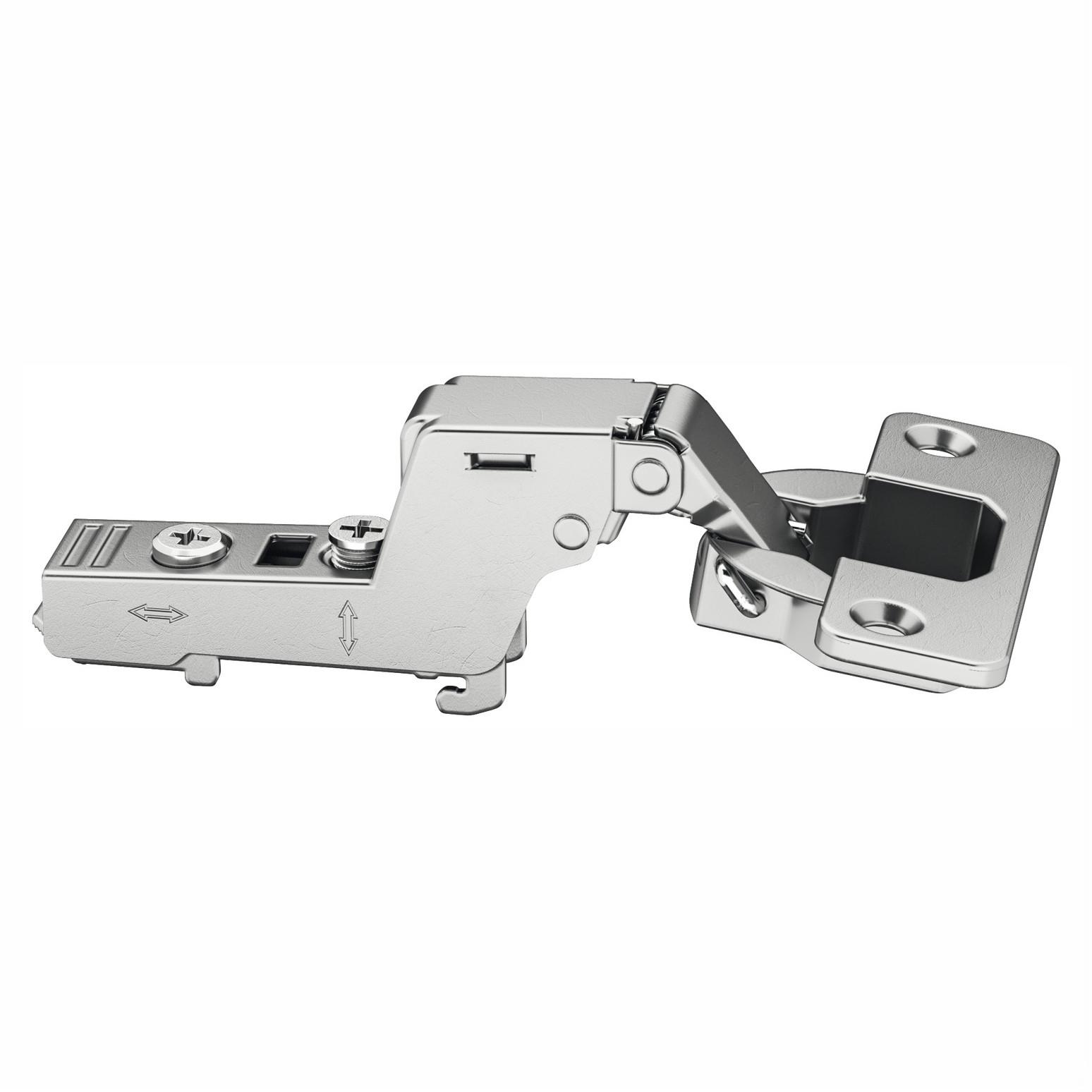 Hafele 311.04.254 35mm Concealed Metalla Hinge; 110' Opening; Integrated Soft Close; Cranked Inset Mounting; Clip On Plate; Nickel Plated (NP); (HAF-311.70.610/612)
