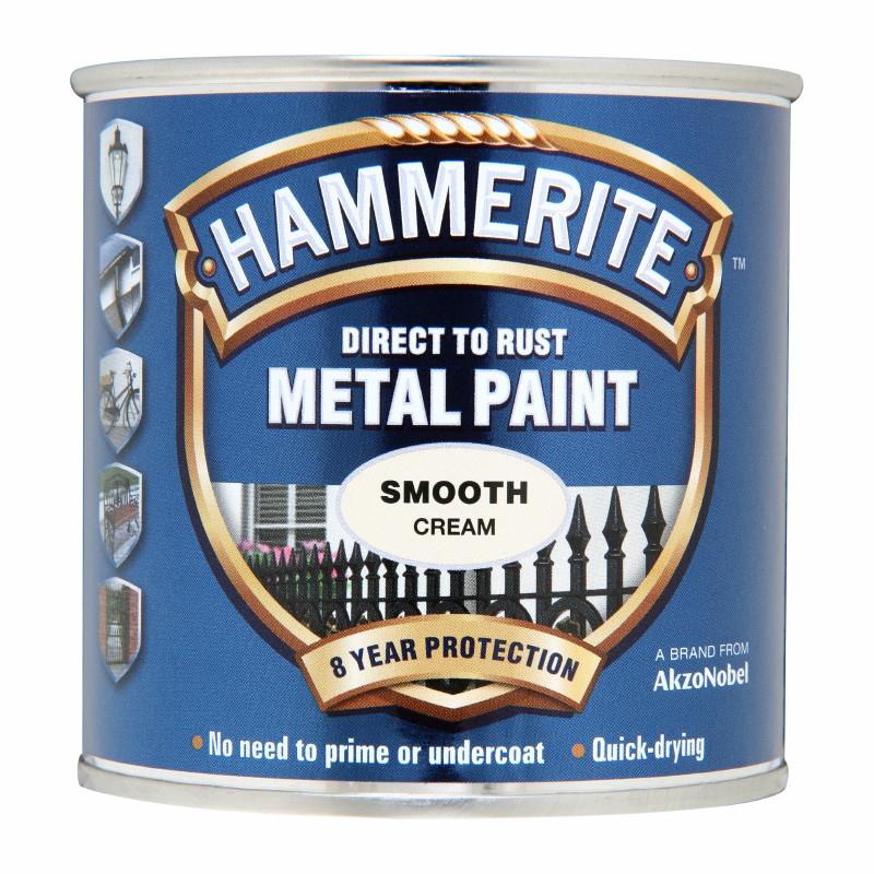 Hammerite Direct To Rust Smooth Finish; Cream (CM); 250ml