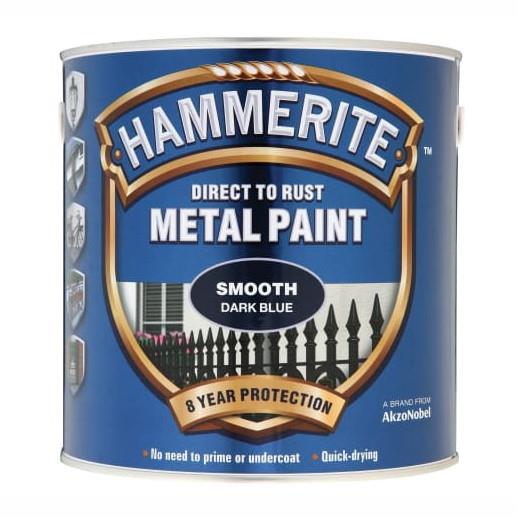Hammerite Direct To Rust Smooth Finish; Dark Blue (DBL); 2 1/2 Litre