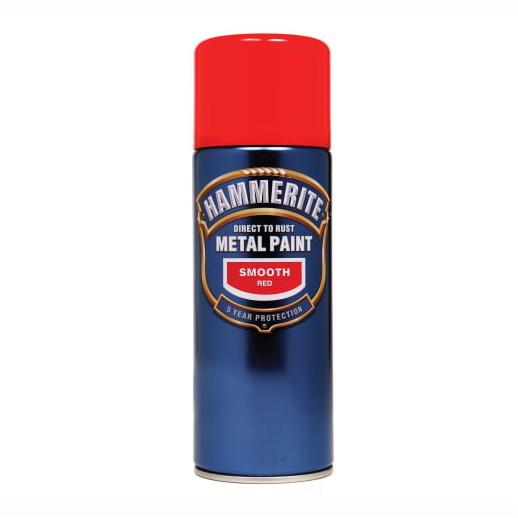 Hammerite Direct To Rust Spray Smooth Finish; Red (RD); 400ml