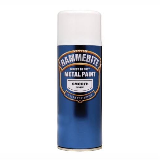 Hammerite Direct To Rust Spray Smooth Finish; White (WH); 400ml