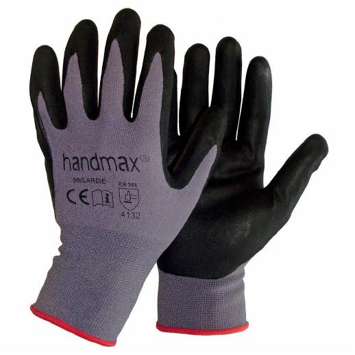 Handmax KANSAS Foam Nitrile Gloves; Black (BK); Medium (M)(8)