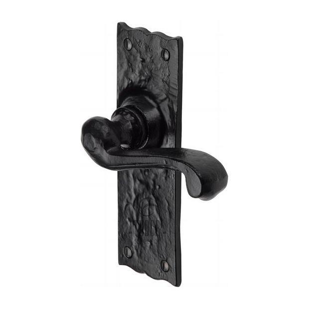 Heritage TC710 Shrewsbury Lever Handle Latch Set; Tudor Collection Antique Black (AB)