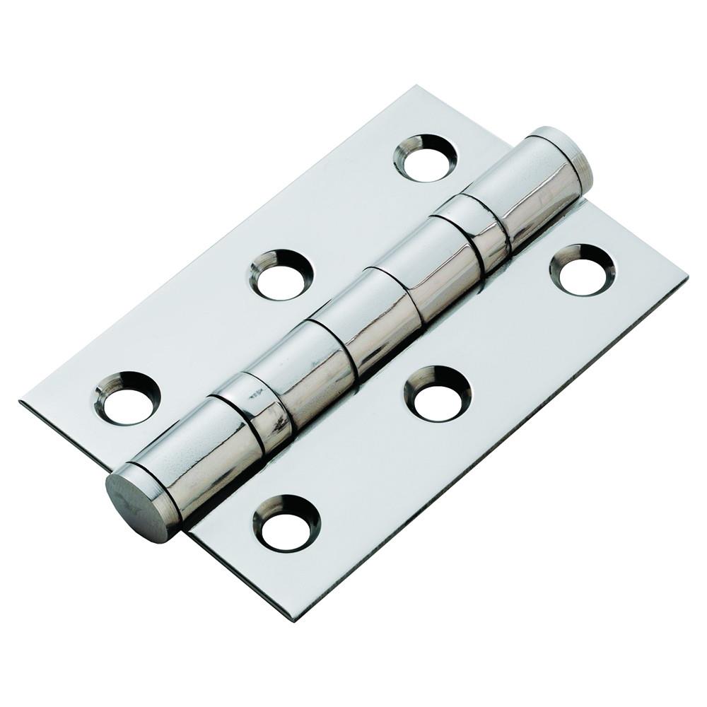 Stainless Steel Ball Bearing Butt Hinges; Grade 7; Bright Stainless Steel (BSS); 76 x 51 x 2mm (3