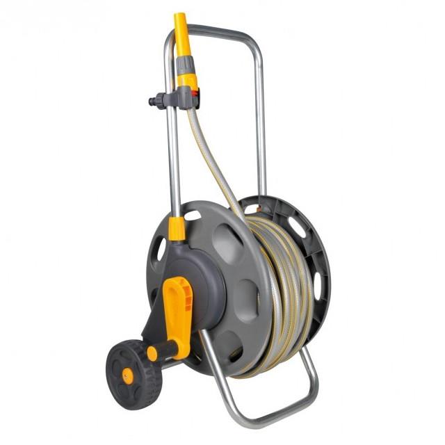 Hozelock 2435 Assembled Hose Cart; 60 Metre 12.5mm Hose Capacity; Supplied With 50m 12.5mm Multi-purpose Hose; Threaded Tap Connector; Hose Connectors & Adjustable Hose Nozzle
