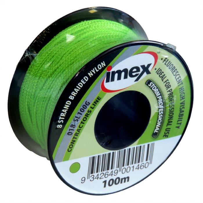 Imex SL100G String Line; 8 Braided; 100 Metres; Green (GN)