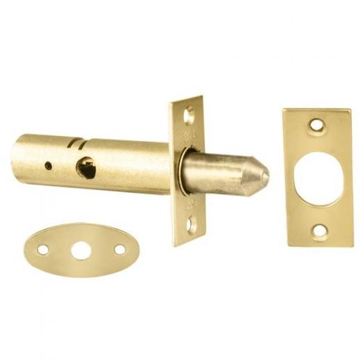 Door Security Rack Bolt; 60mm (2 3/8"); 32mm (1 1/4") Backset; Polished Brass (PB)