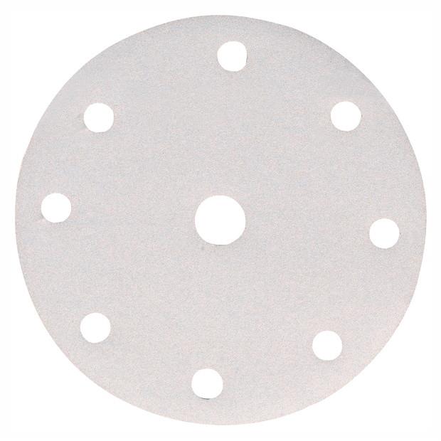 Makita P-37655 Velcro Backed Sanding Disc; 40 Grit; 150mm; 6 Holed; White (WH); Pack (10)
