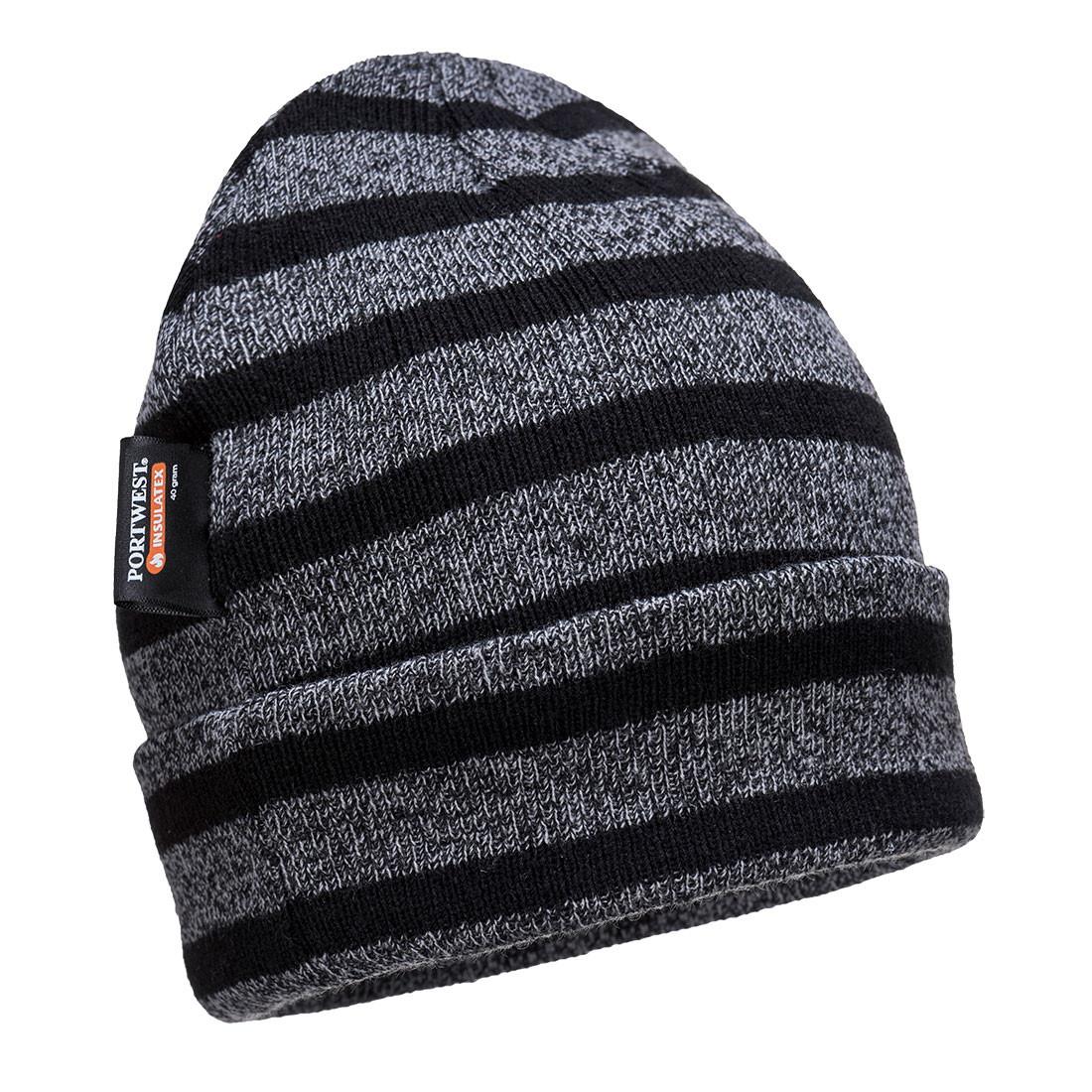 Portwest B024 Insulate Knit Cap/Hat; Insulatex Lined; Grey/Black (GR/BK); One Size