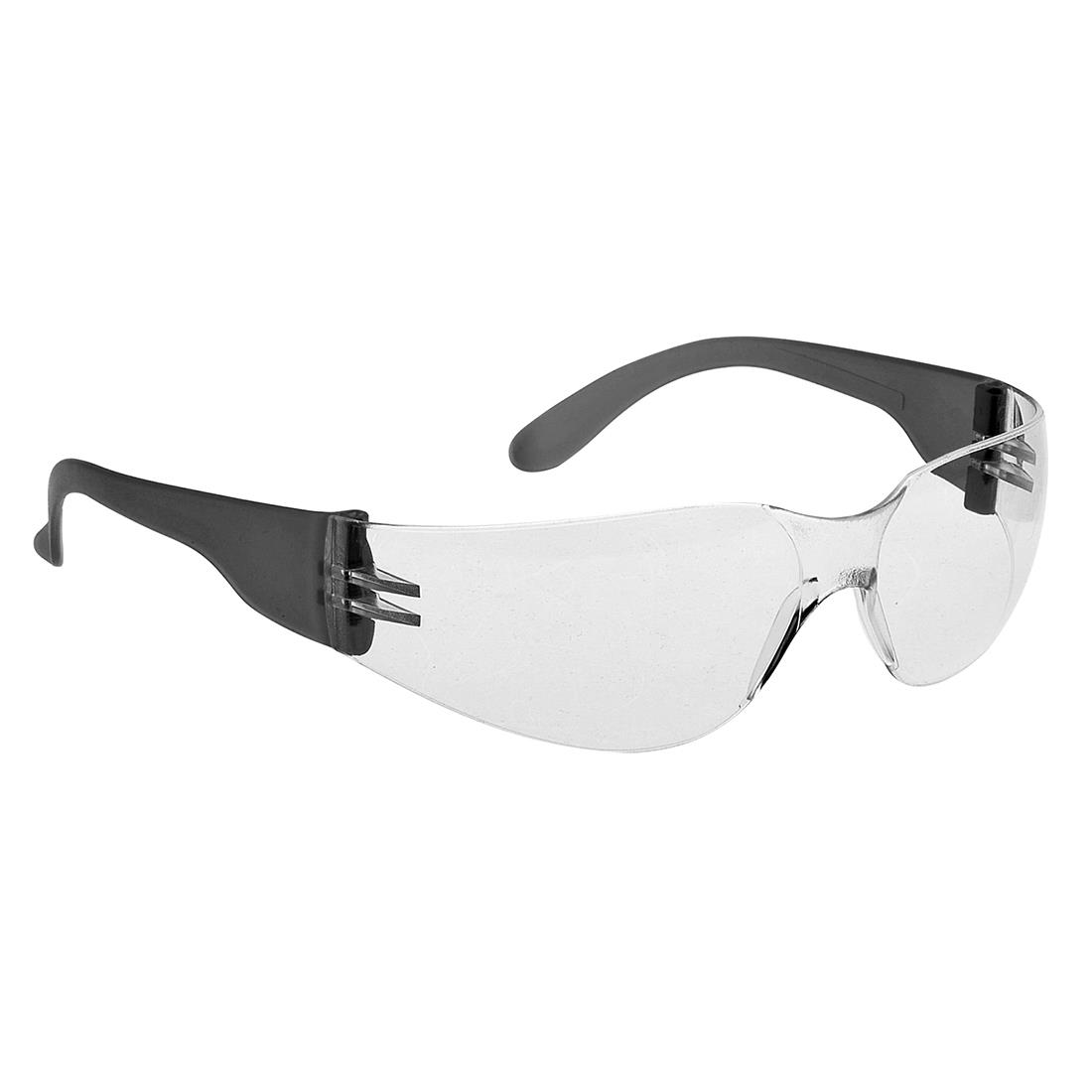 Portwest PW32CLR Wrap Around Spectacles; Clear (CL) Lens; Black (CK) Temple