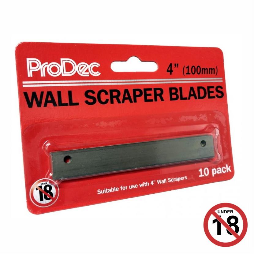 Prodec 4MB Long Handle Wall Scraper Blades; 4"; Pack (10)