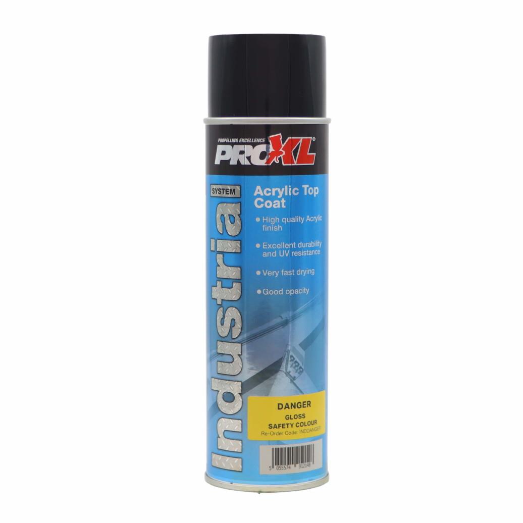PROXL INDDANGER Acrylic Gloss Topcoat; RAL 1018 Zinc Yellow (ZYEL); Safety Colour (DANGER); 500ml