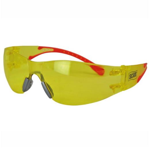 Scan SCAPPEFSAMB Flexi Safety Spectacles; Amber Lens; EN166:1F & EN170
