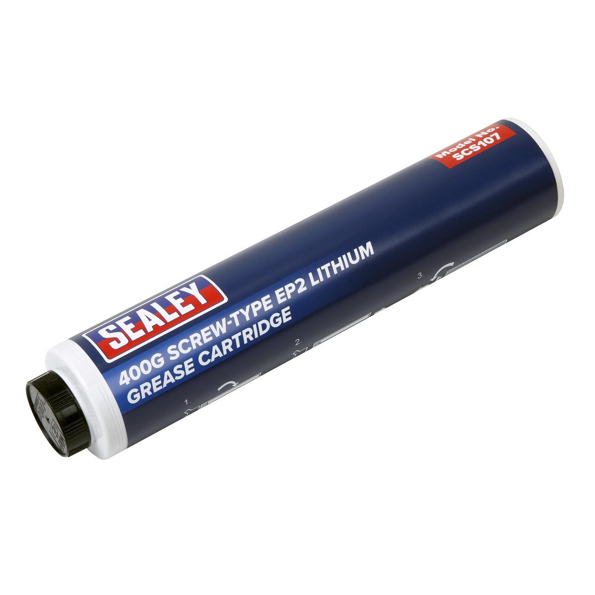 Sealey SCS1 Screw Type EP2 Lithium Grease Cartridge; 400gm