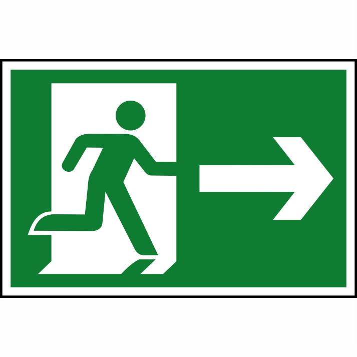 Spectrum Sign 1530 Running Man; Arrow Right; Self Adhesive Semi Rigid (PVC); 300 x 200mm