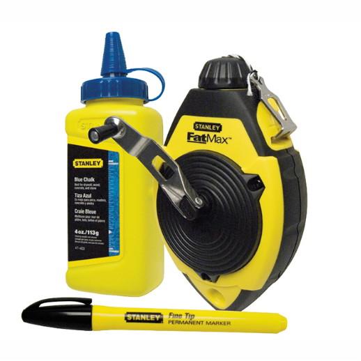 Stanley 0-47-681 Fatmax Chalk Line Set; 15m; Complete With Blue Chalk & Marker