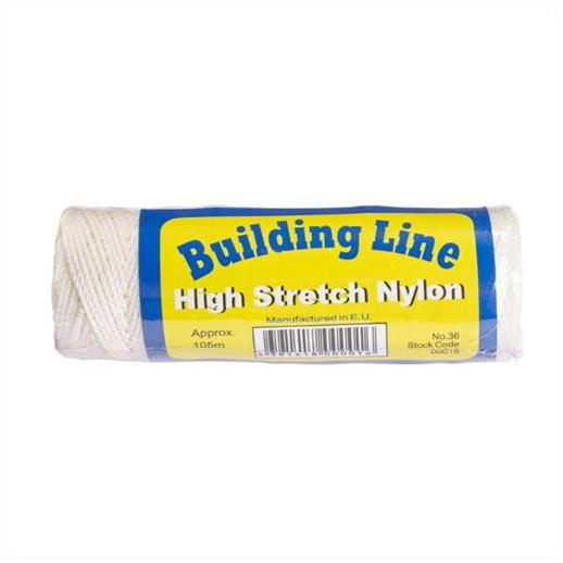 Tayler 00016 High Stretch Nylon Builders Line; 105 Metre; White (WH)